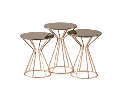 Kum saati rose gold metal zigon sehpa