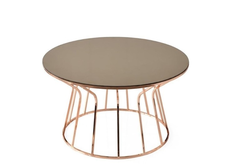 Kum saati rose gold metal orta sehpa