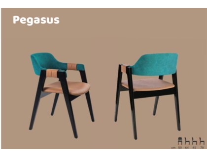 Pegasus Sandalye ahşap ayaklı siyah boyalı