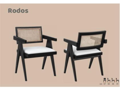 rodos ahşap sandalye ahşap kol ahşap ayak siyah boyalı