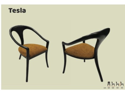 Tesla Sandalye ahşap ayaklı siyah boyalı.